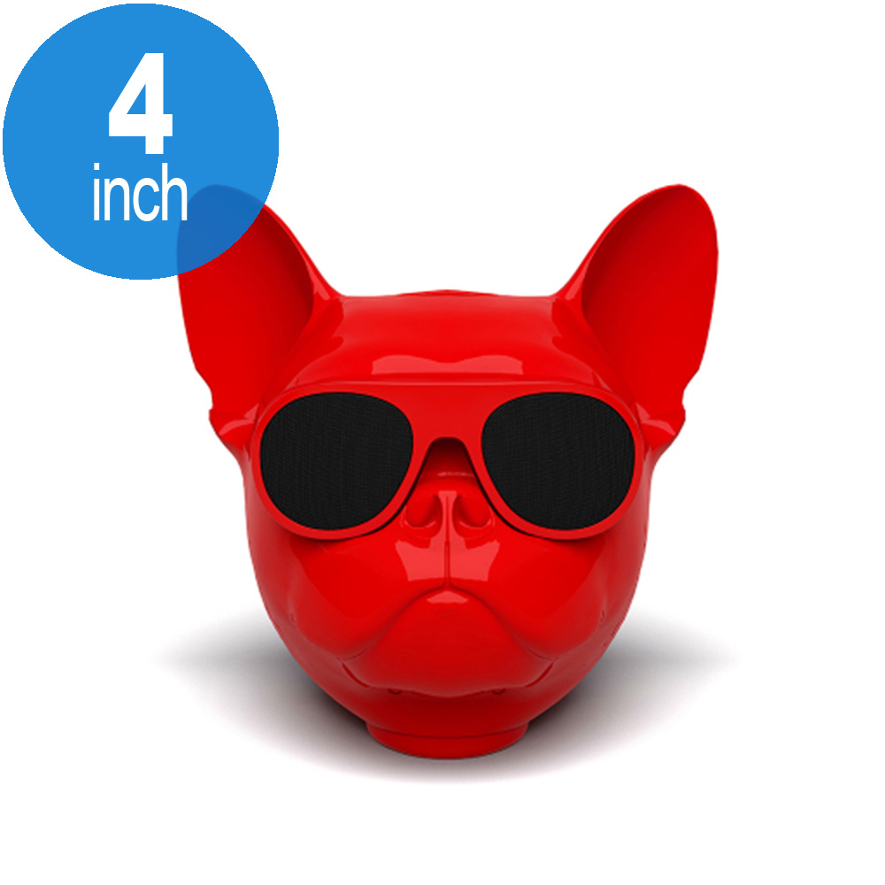 Small Size Cool Design SUNGLASSES Pit Bull Dog Portable Bluetooth Speaker (Red)